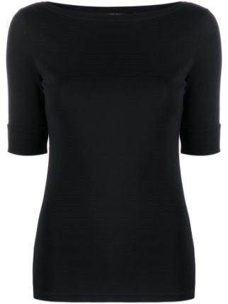 LAUREN RALPH LAUREN Stretch Cotton Boatneck Top