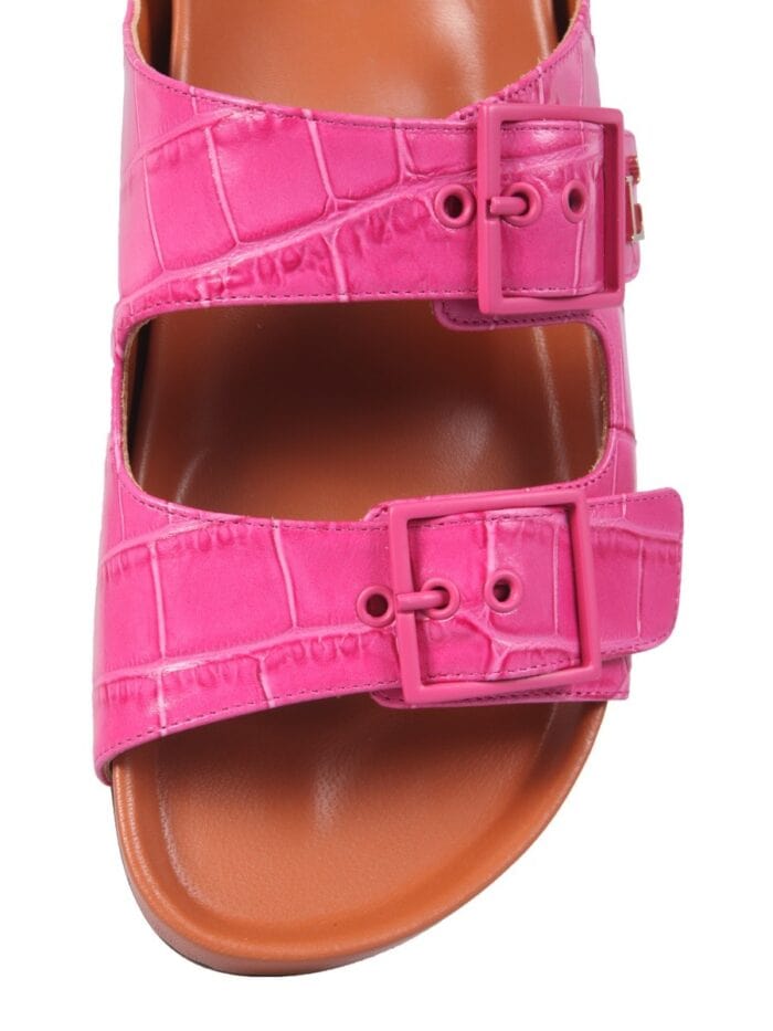L'AUTRE CHOSE SANDALS WITH COCONUT PRINT LEATHER