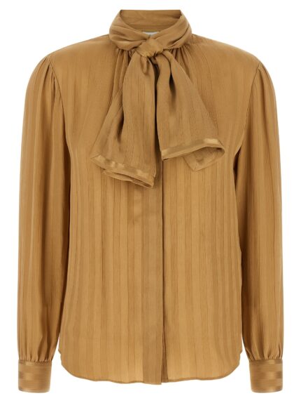 Saint Laurent Lavallière Neck Blouse
