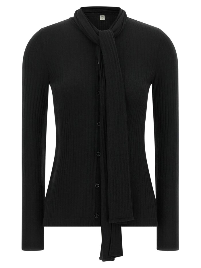 toteme lavallière neck cardigan TOTEME Lavallière Neck Cardigan