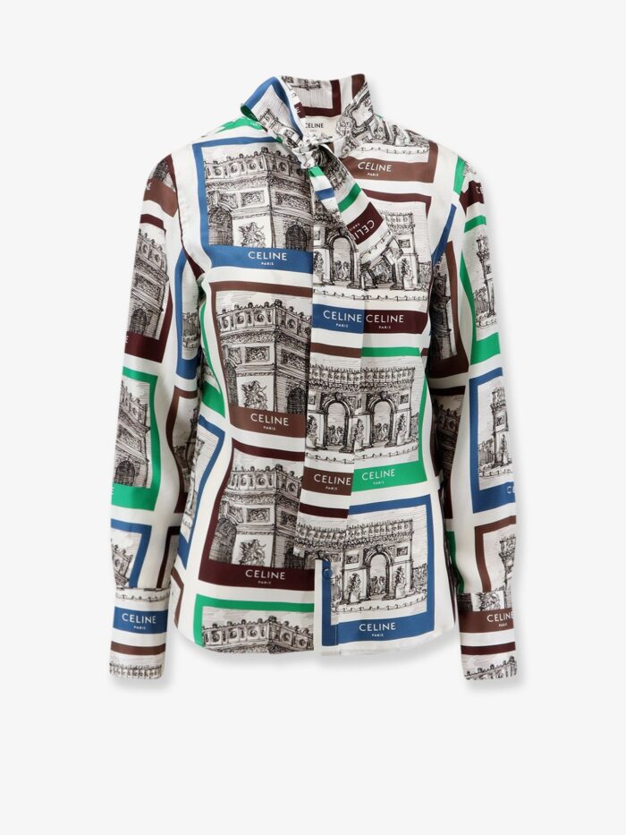 celine lavalliere printed silk shirt Celine Lavalliere Printed Silk Shirt