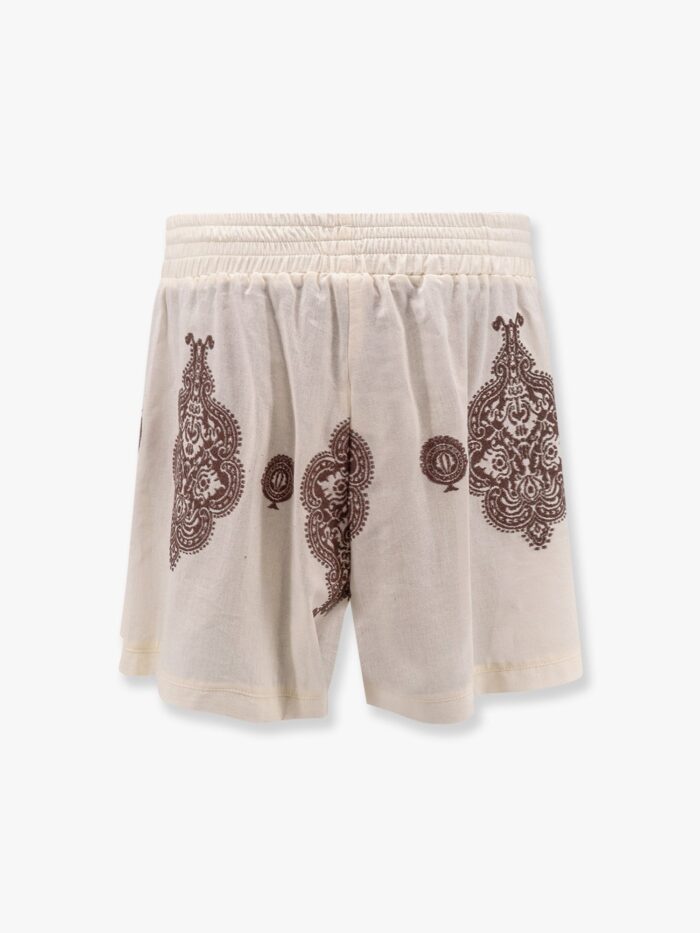 LAVI Cotton Blend Shorts With Contrasting Embroidery