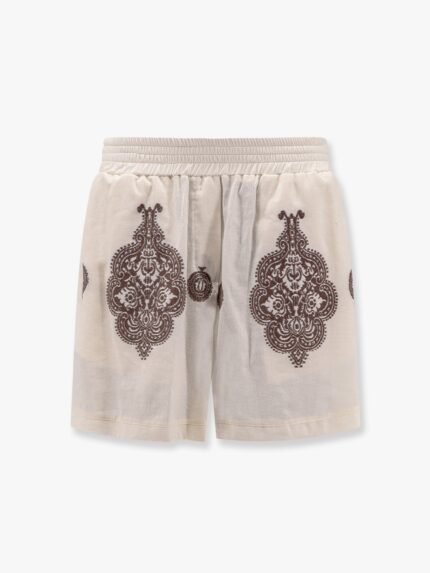 LAVI Cotton Blend Shorts With Contrasting Embroidery
