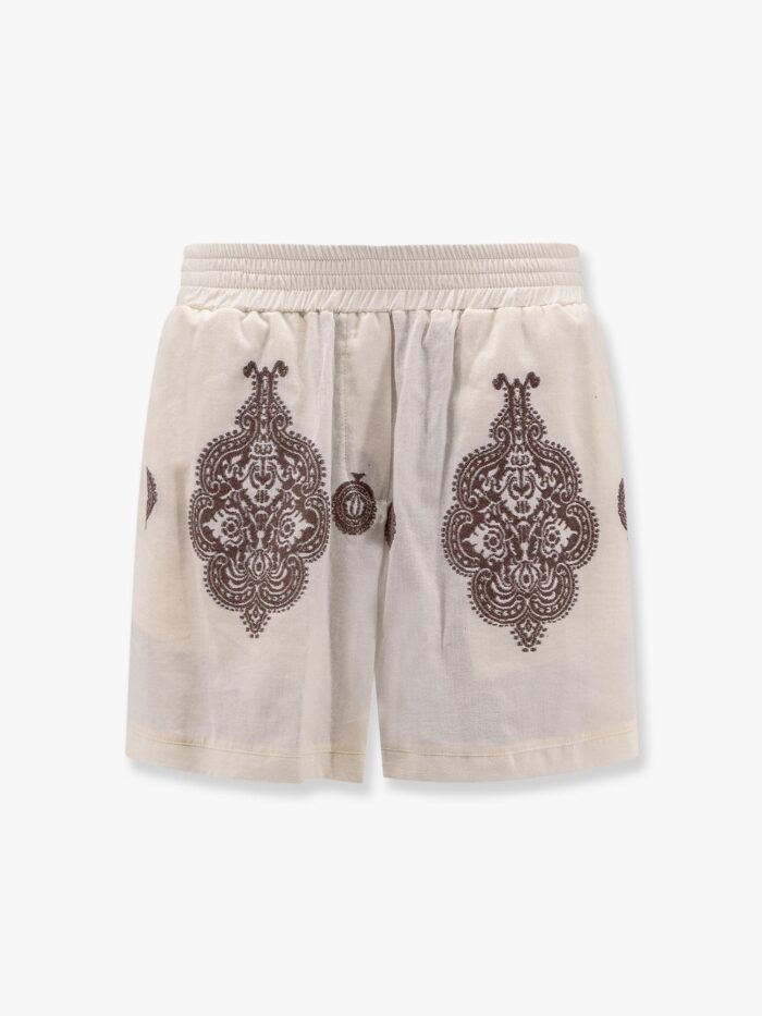 LAVI Cotton Blend Shorts With Contrasting Embroidery