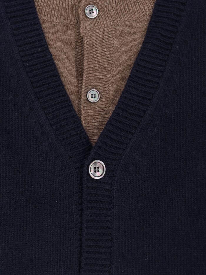 TONYWACK Layered Wool Blend Cardigan