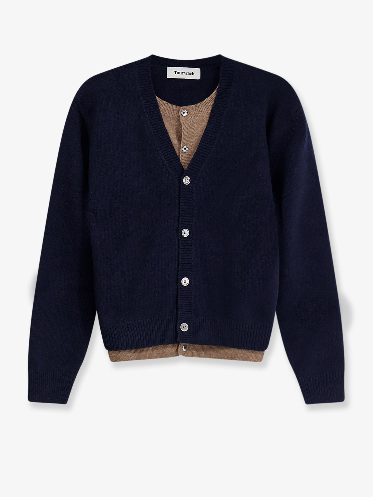 TONYWACK Layered Wool Blend Cardigan