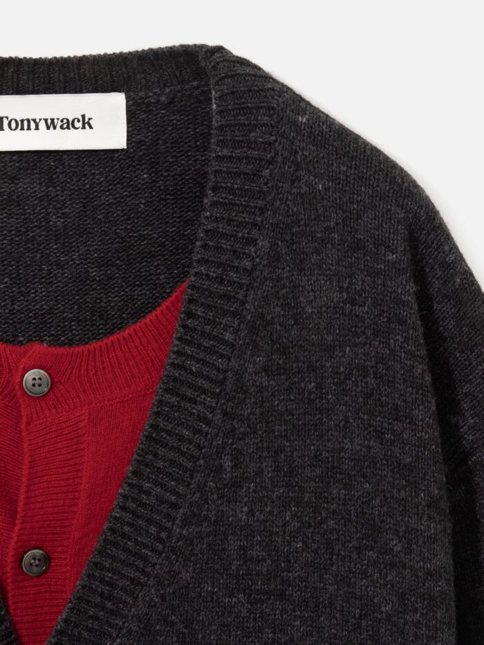 TONYWACK Layered Wool Blend Cardigan