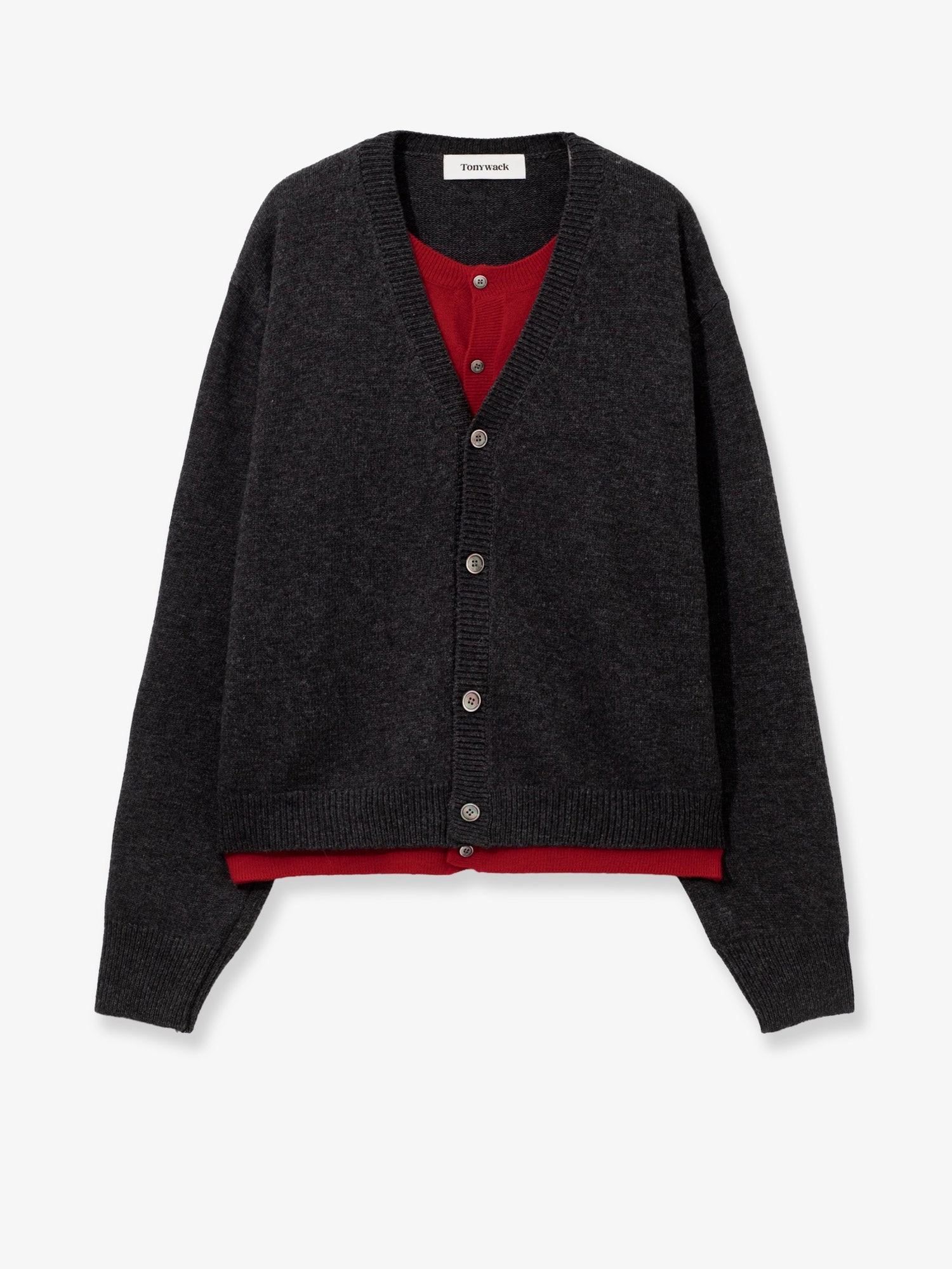 TONYWACK Layered Wool Blend Cardigan