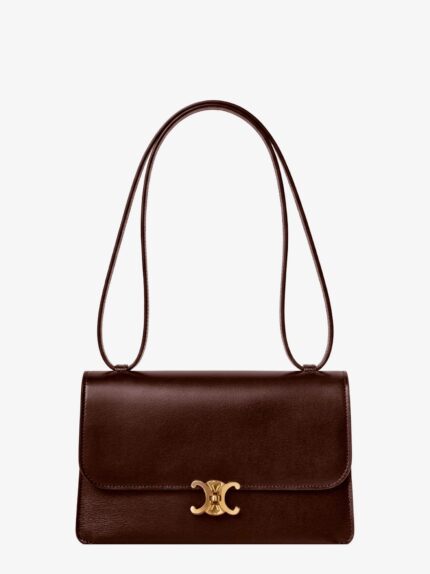Celine Le 17 Leather Shoulder Bag With Metal Triomphe Closure