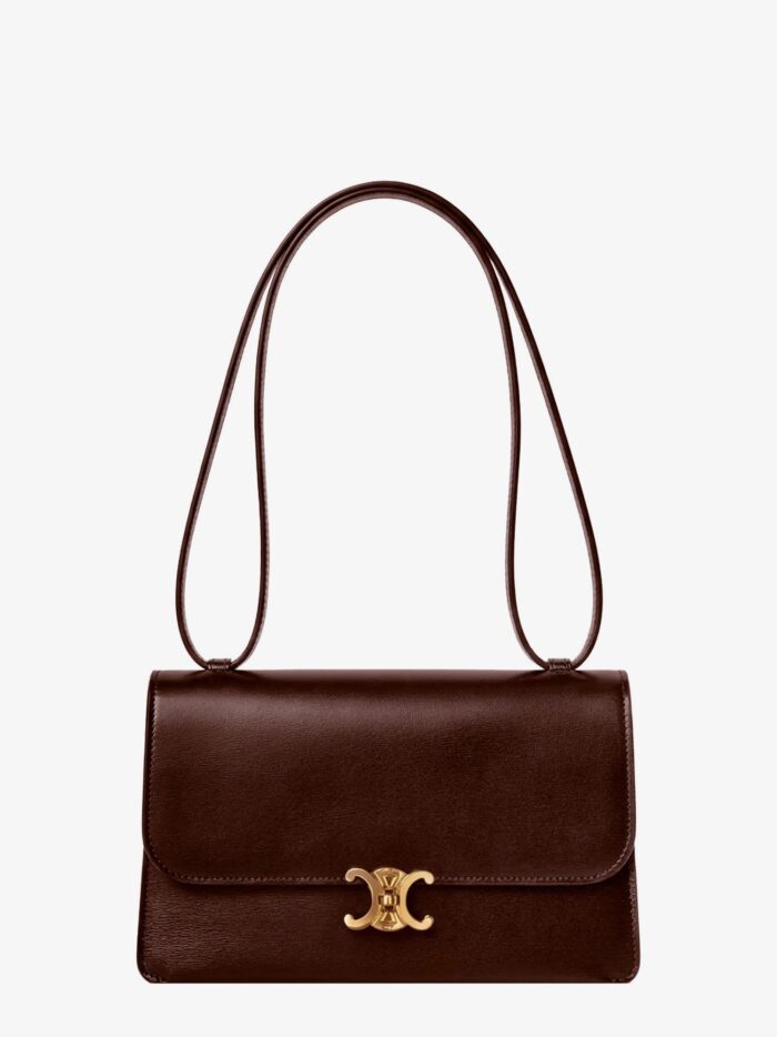 Celine Le 17 Leather Shoulder Bag With Metal Triomphe Closure