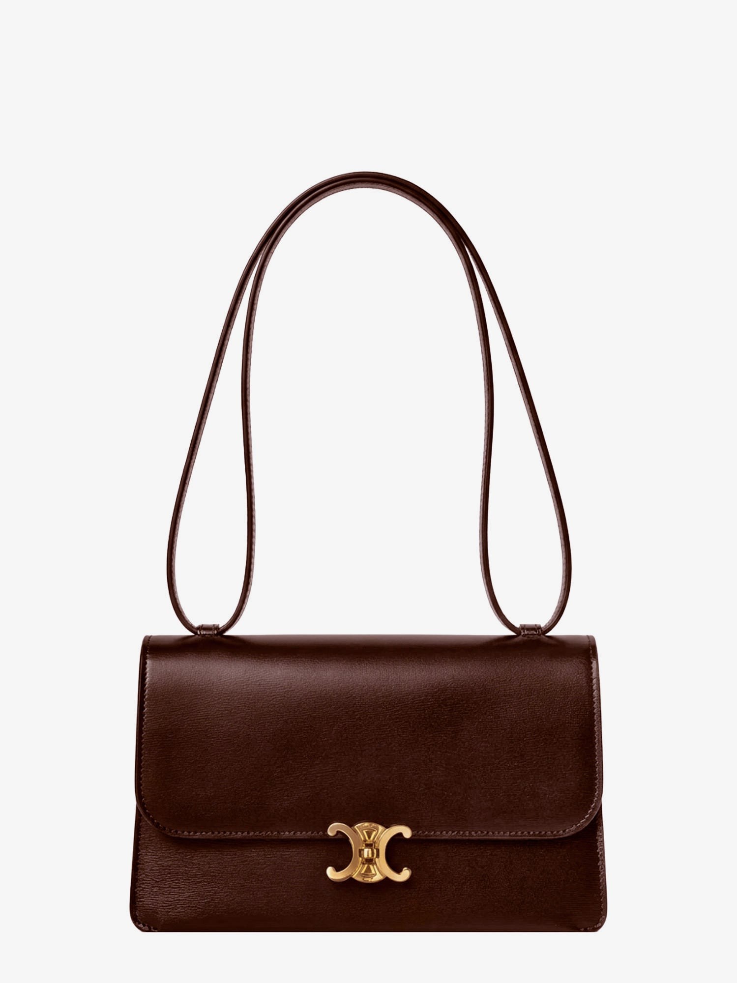 Celine Le 17 Leather Shoulder Bag With Metal Triomphe Closure