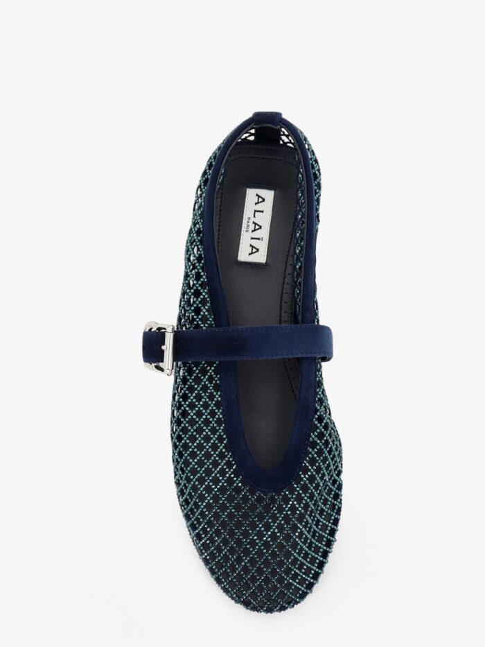 ALAIA Le Ballerine Flats Mesh Balerinas With Rhinestone Detail