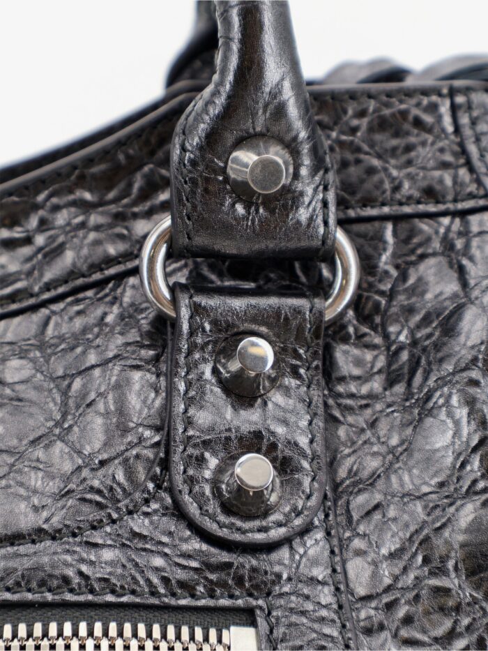 Balenciaga Le City Medium Metallic Leather Handbag