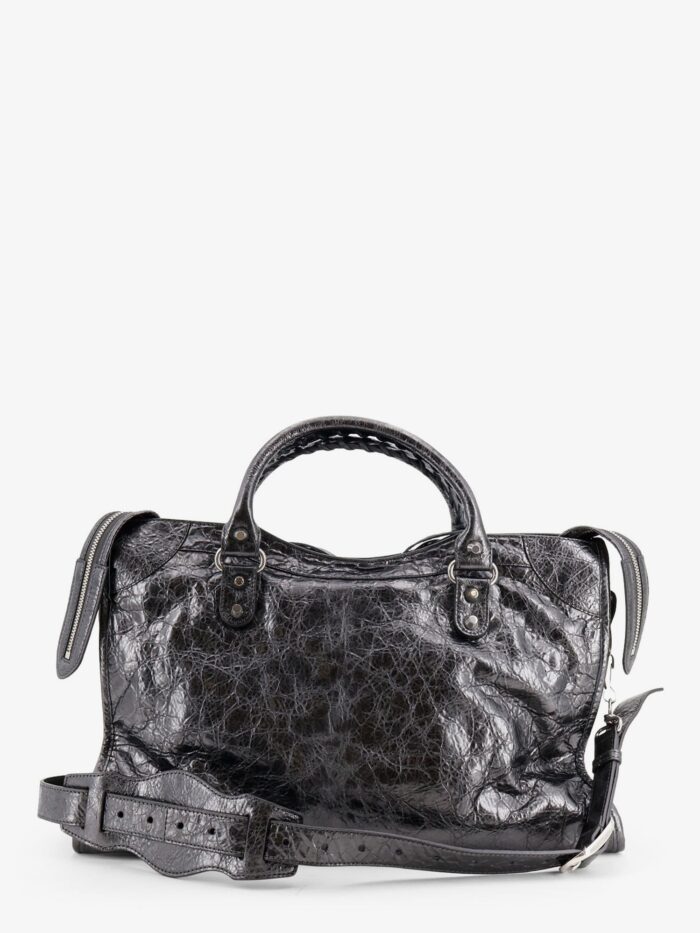 Balenciaga Le City Medium Metallic Leather Handbag