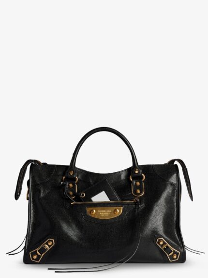Balenciaga Le City Uptown Leather Handbag With Stud Detail