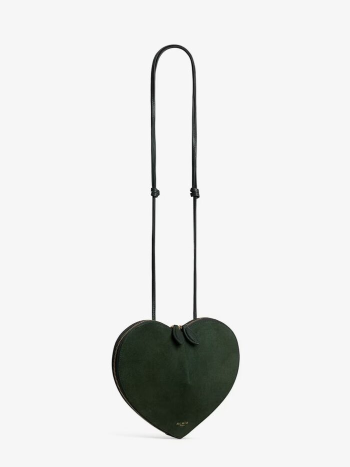 ALAIA Le Coeur Suede Crossbody Bag