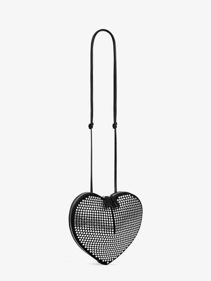 ALAIA Le Coeur Suede Shoulder Bag With All-over Studs
