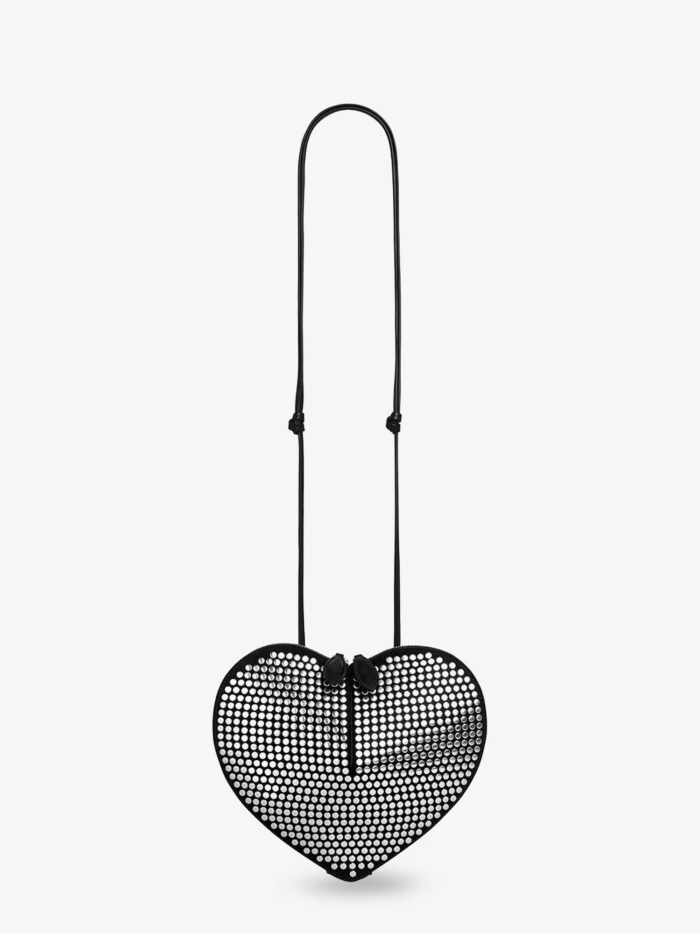 ALAIA Le Coeur Suede Shoulder Bag With All-over Studs