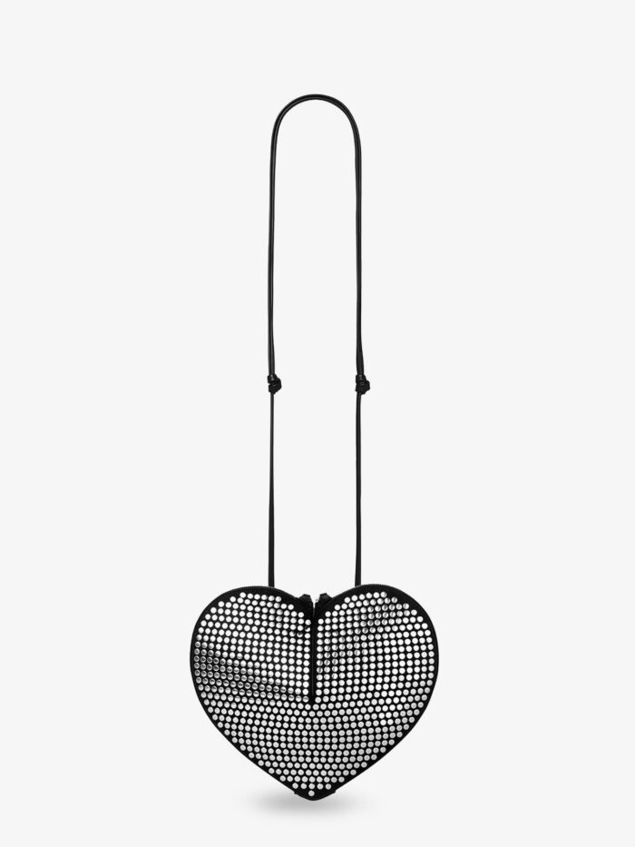 ALAIA Le Coeur Suede Shoulder Bag With All-over Studs