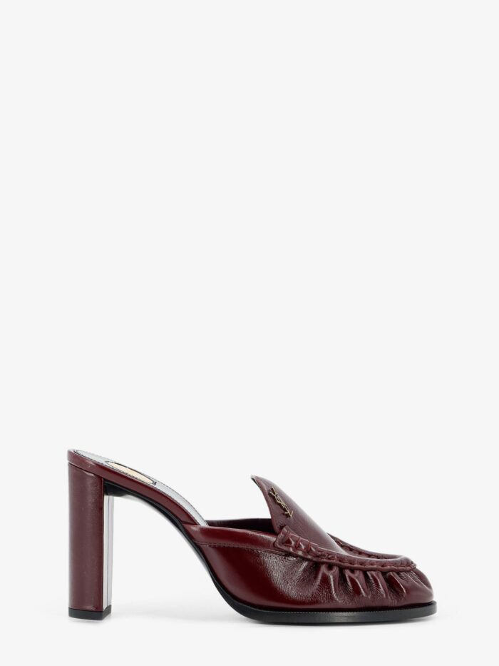 saint laurent le loafer leather sandals with metal cassandre logo Saint Laurent Le Loafer Leather Sandals With Metal Cassandre Logo
