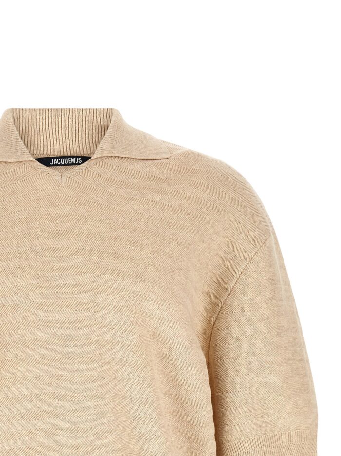 JACQUEMUS 'Le Polo Maille Chevron' Polo Shirt