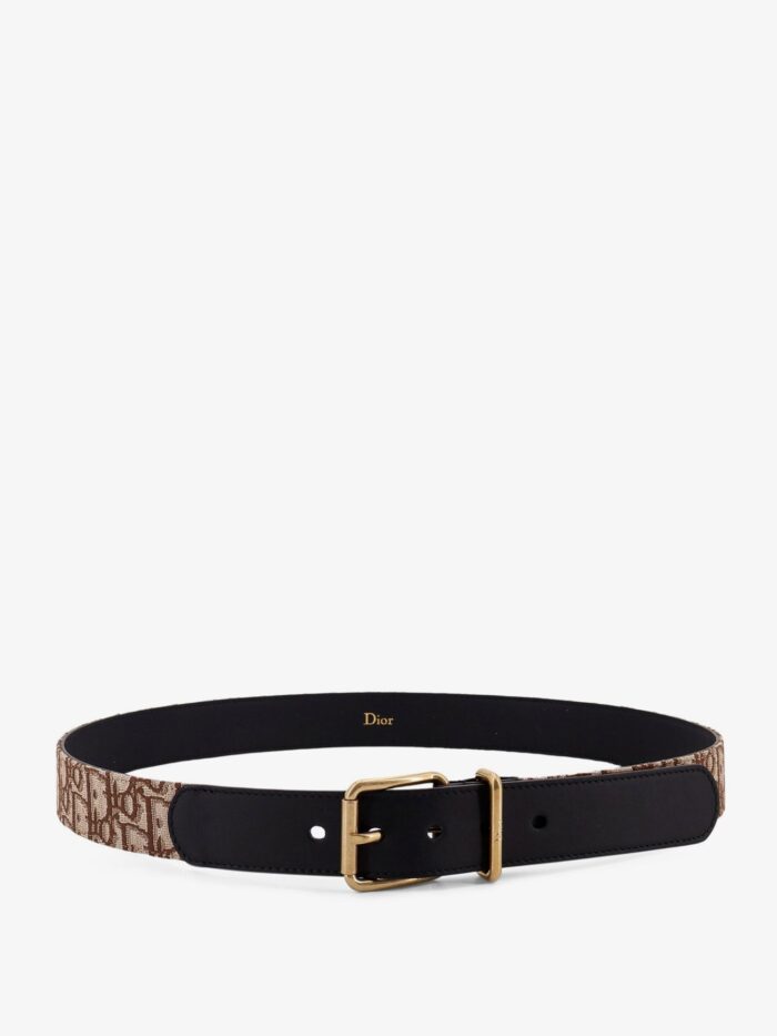 Leather Belt With All-over Dior Oblique Logo