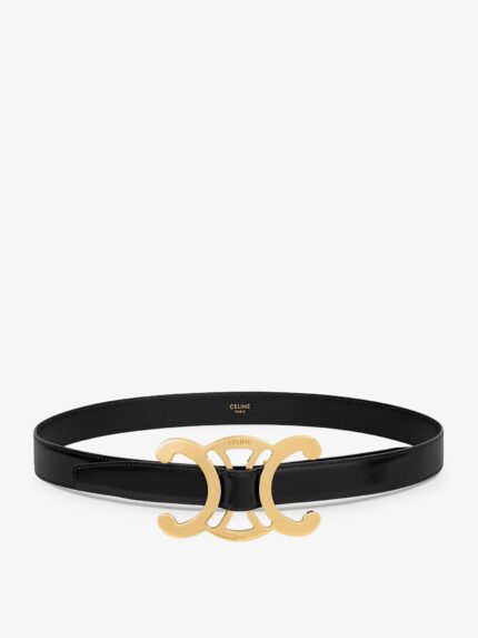 Celine Leather Belt With Triomphe Logo