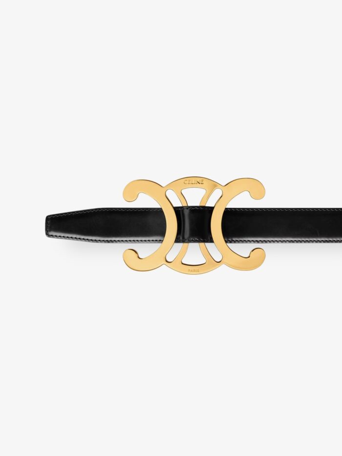 Celine Leather Belt With Triomphe Logo
