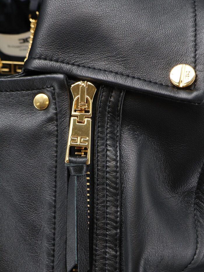 Elisabetta Franchi Leather Biker Jacket