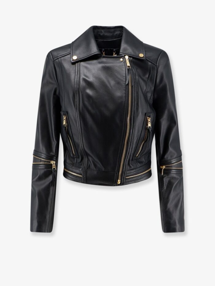 elisabetta franchi leather biker jacket Elisabetta Franchi Leather Biker Jacket