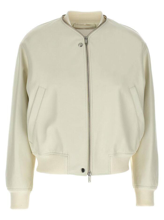 jil sander leather bomber jacket JIL SANDER Leather Bomber Jacket