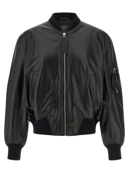 The Attico Leather Bomber Jacket