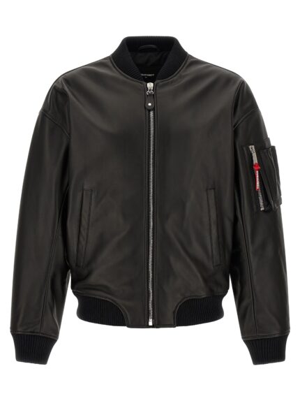 Dsquared2 Leather Bomber Jacket