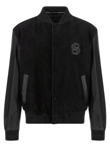 HUGO BOSS Leather Bomber Jacket