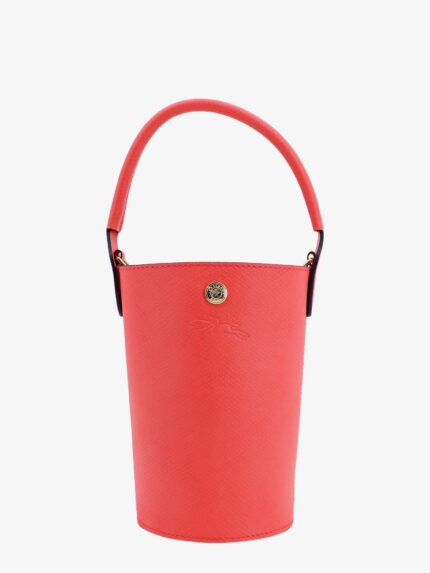 LONGCHAMP PARIS Leather Bucket Bag With Engraved Logo