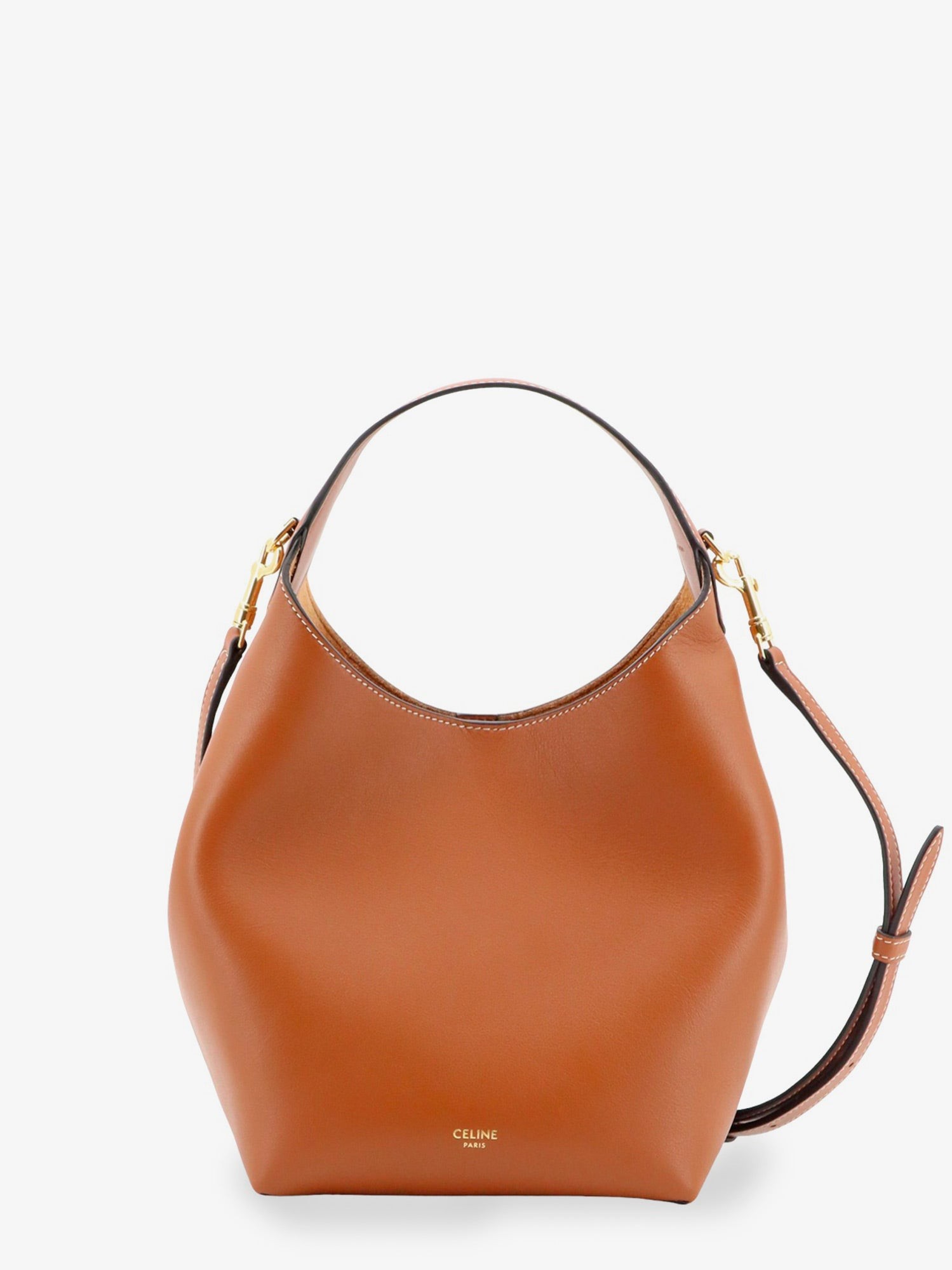 Celine Leather Crossbody Bag With Logo Lettering On The Bottom