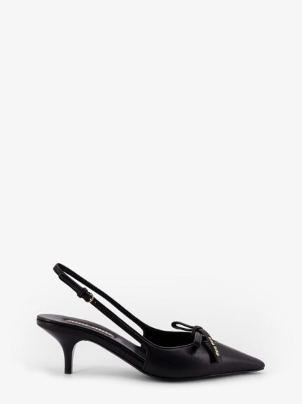 Miu Miu Leather Décolleté With Logo Bow Detail