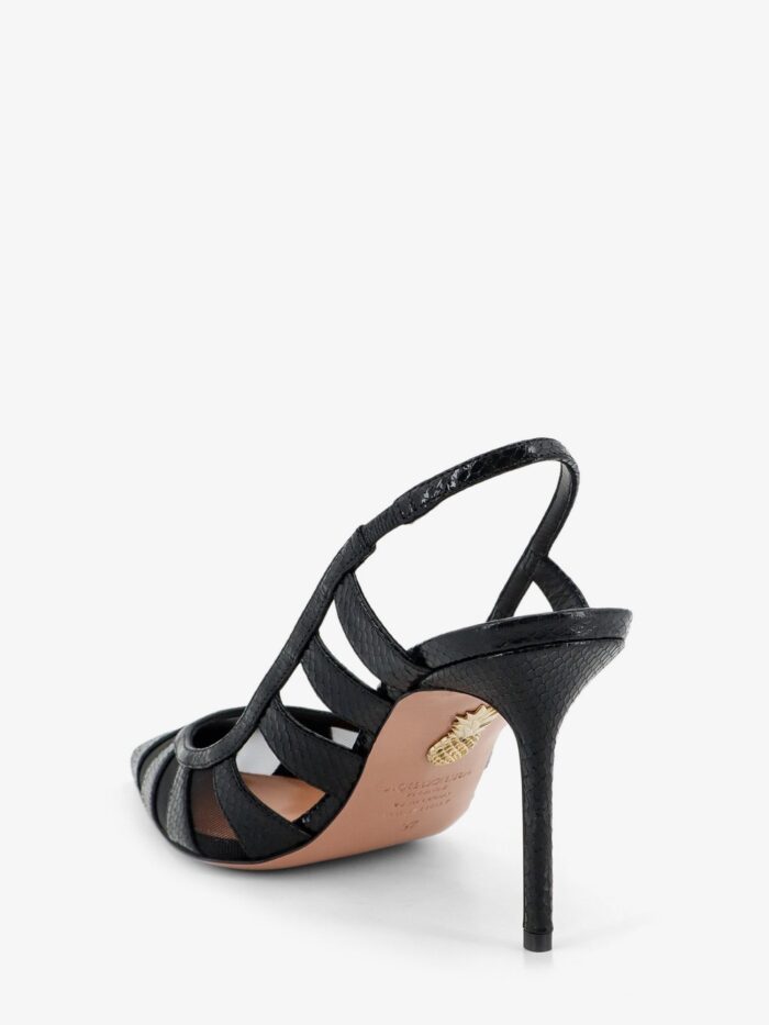 AQUAZZURA Leather Décolleté With Mesh Inserts