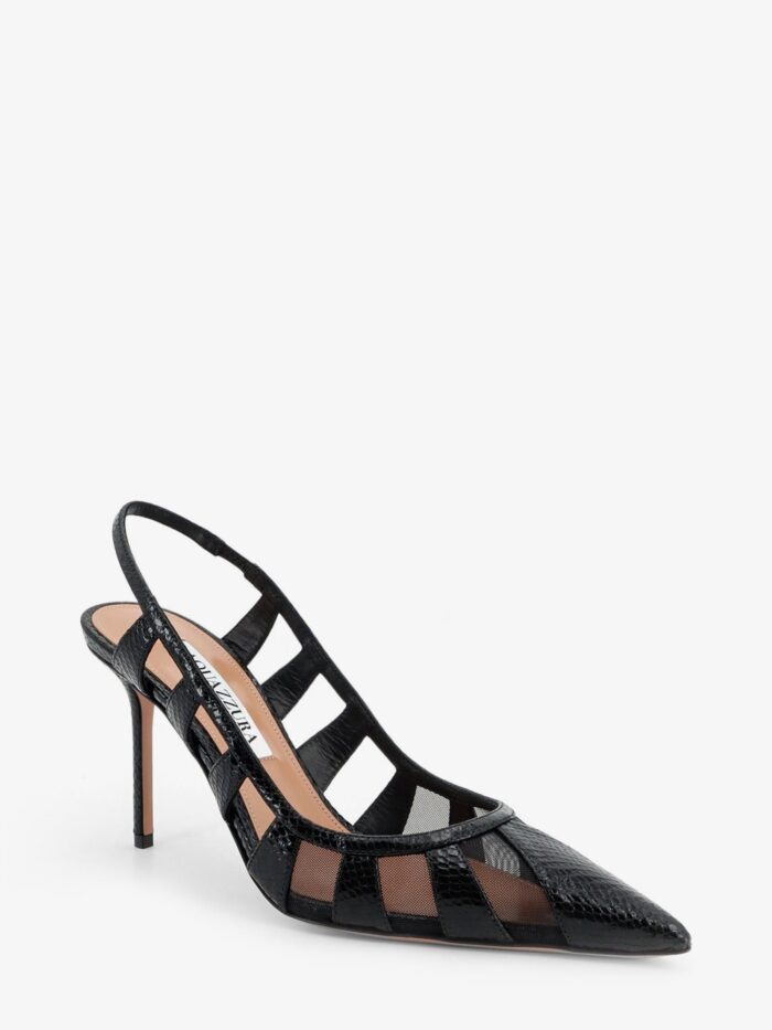 AQUAZZURA Leather Décolleté With Mesh Inserts