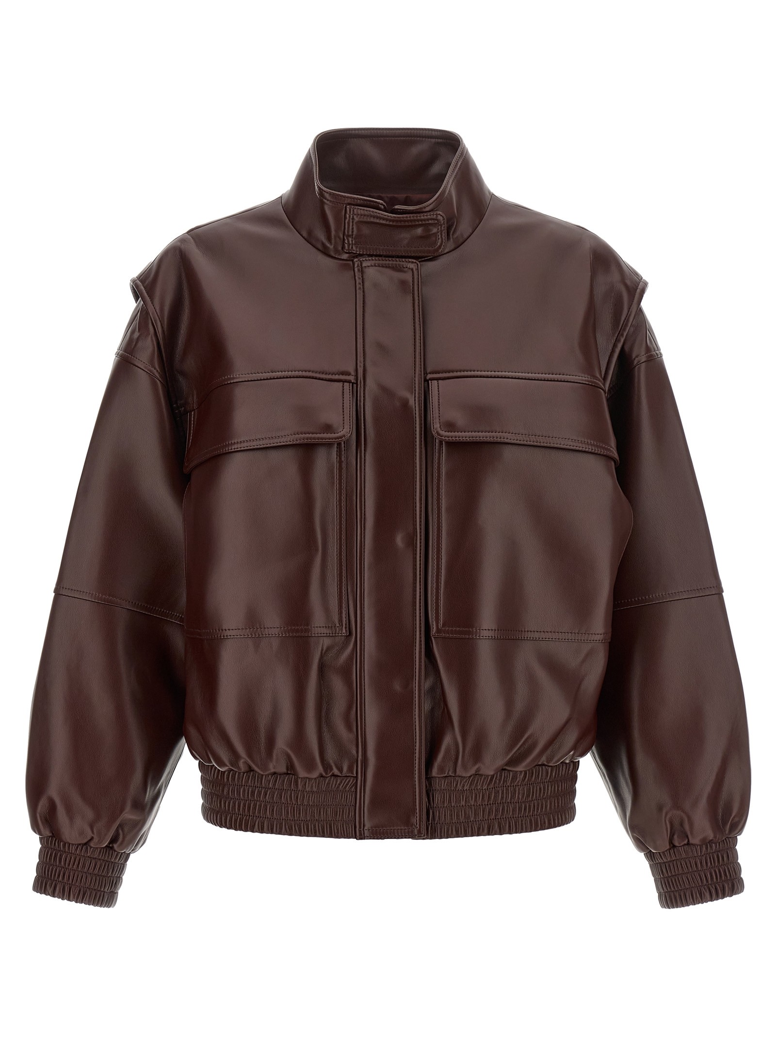 TWIN SET Leather Effect Bomber Jacket