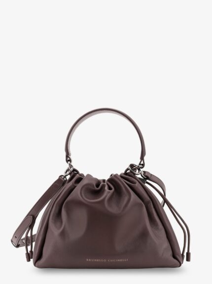 Brunello Cucinelli Leather Handbag With Monile Detail