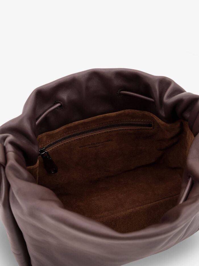 Brunello Cucinelli Leather Handbag With Monile Detail