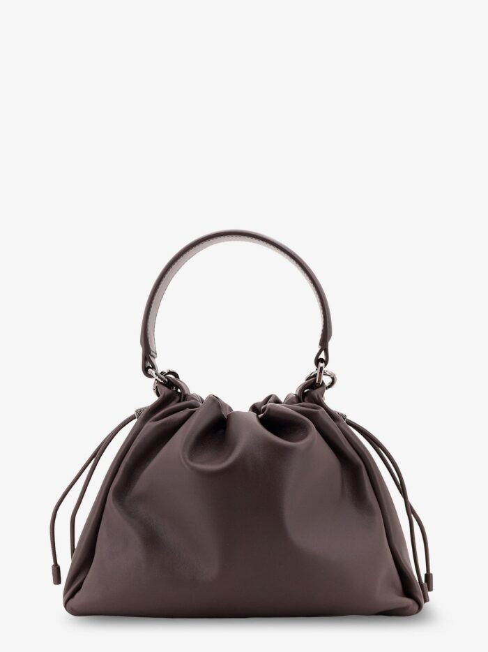 Brunello Cucinelli Leather Handbag With Monile Detail