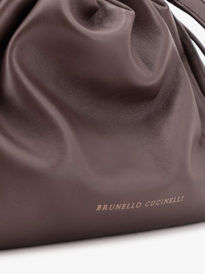 Brunello Cucinelli Leather Handbag With Monile Detail