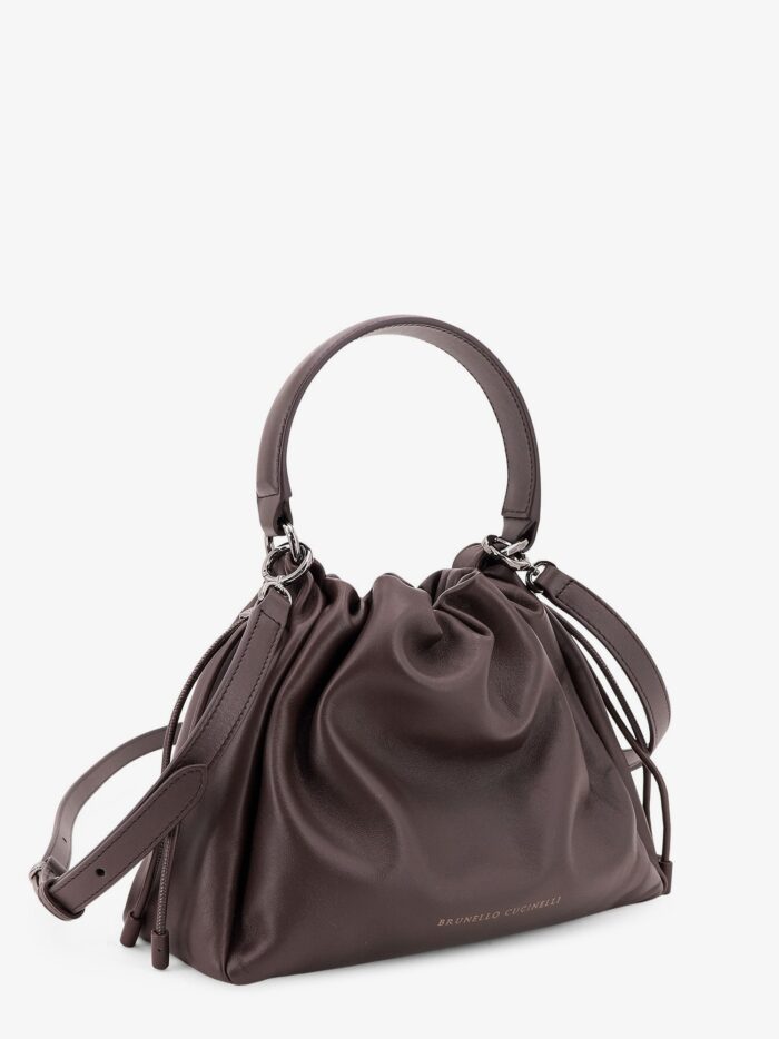 Brunello Cucinelli Leather Handbag With Monile Detail