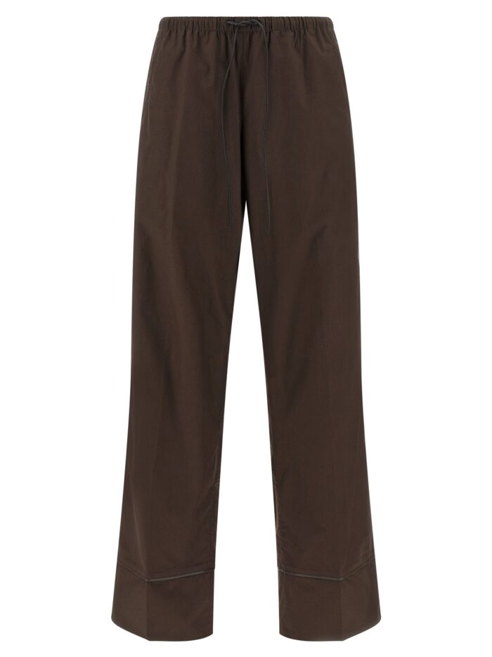 yves salomon leather insert pants YVES SALOMON Leather Insert Pants