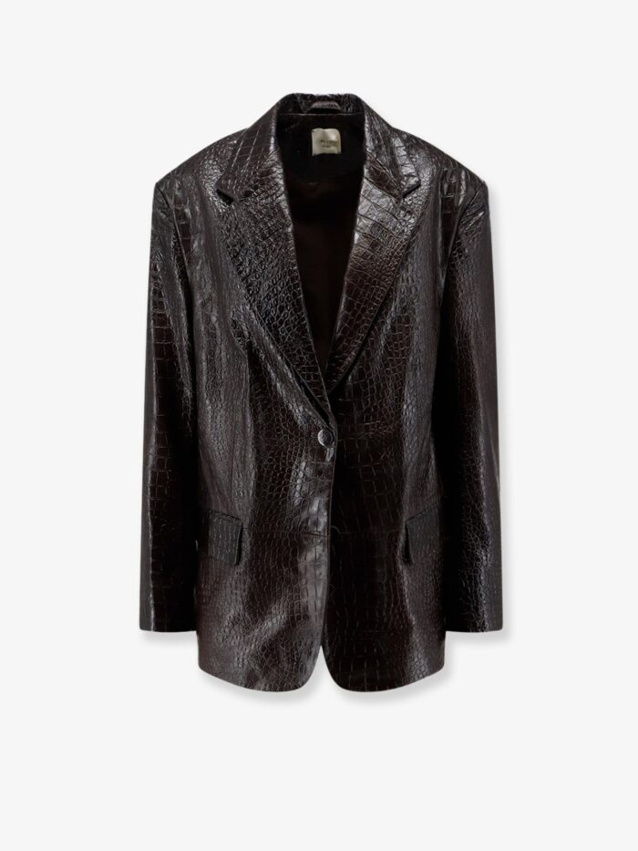 alysi leather jacket with croco print ALYSI Leather Jacket With Croco Print