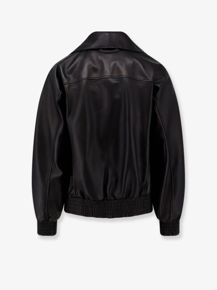 Balenciaga Leather Jacket With Logo Detail