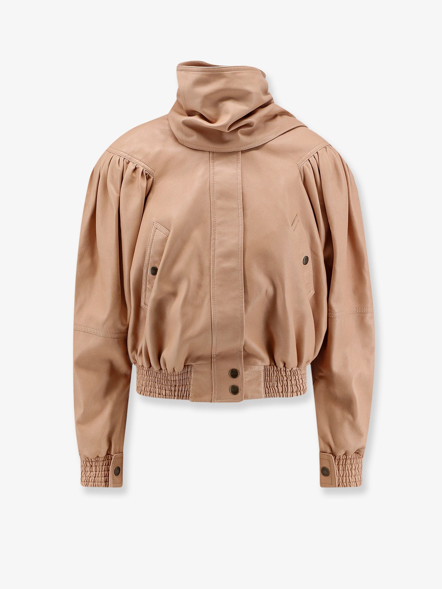 CHLOE' Leather Jacket With Stitched Profiles