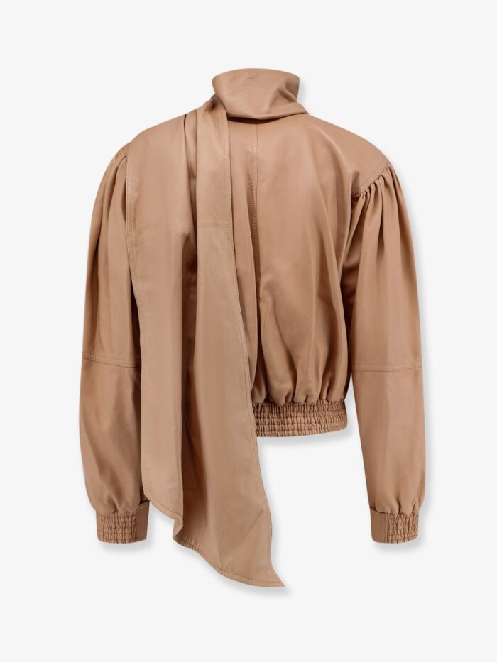 CHLOE' Leather Jacket With Stitched Profiles